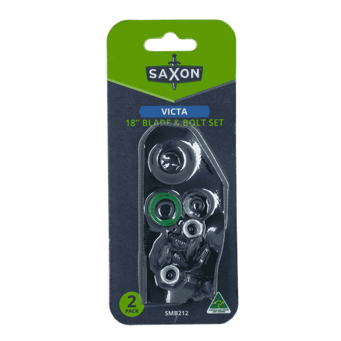 Saxon 18" Mower Blade & Bolt Set 14mm Hole Suits Victa Cut Mulch & Catch