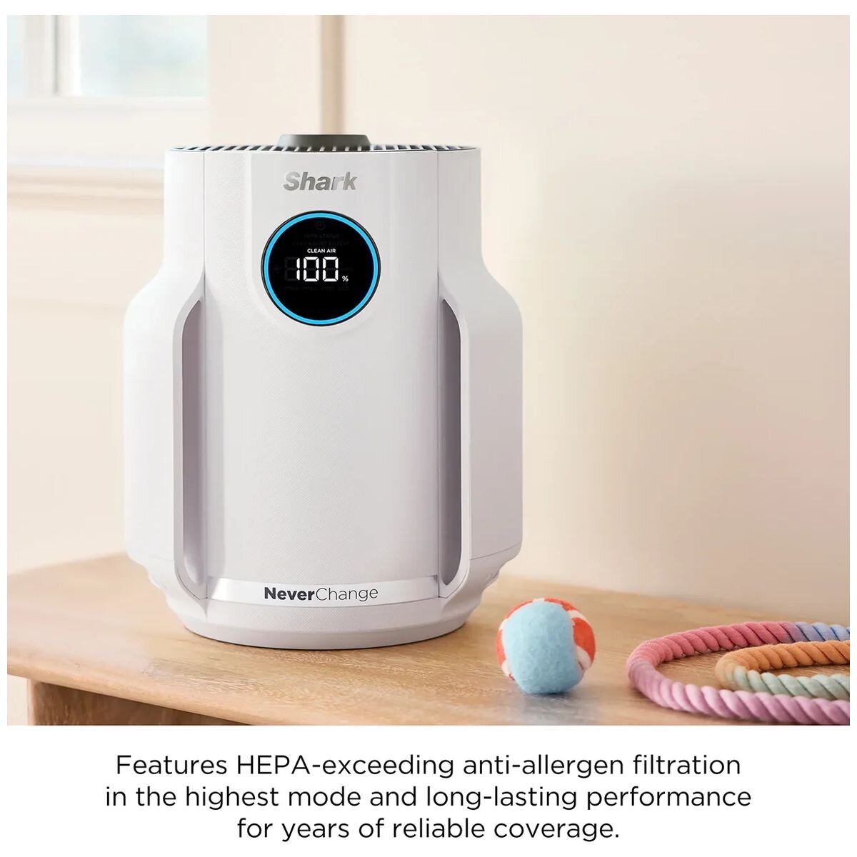 Shark NeverChange Air Purifier Compact Pro - Four Speeds Plus Auto, Child Lock, Filter Indicator - HP072