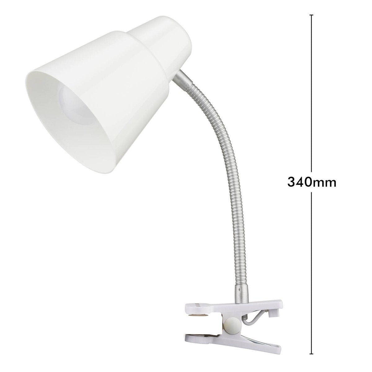 Verve Design White Brylee Clamp Lamp - Adjustable Gooseneck - 135mm x 340mm - SuperSaverAU - view 5