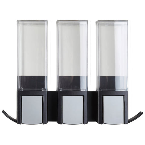 Better Living 500ml Matte Black Triple Chamber Shower Dispenser