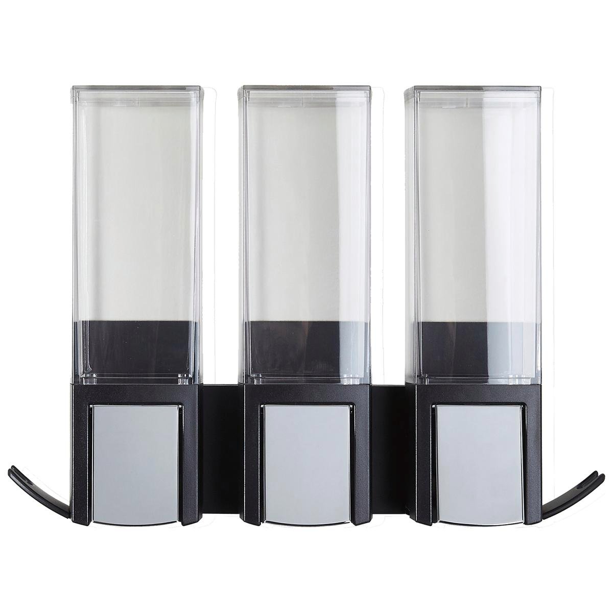 Better Living 500ml Matte Black Triple Chamber Shower Dispenser