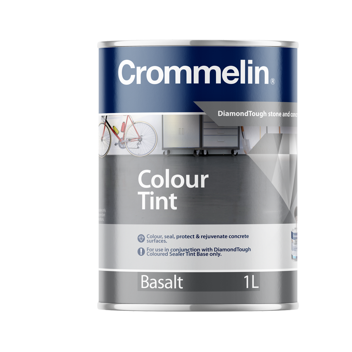 Crommelin DiamondTough Colour Tint 1L Basalt Solvent-Based Concrete Tint