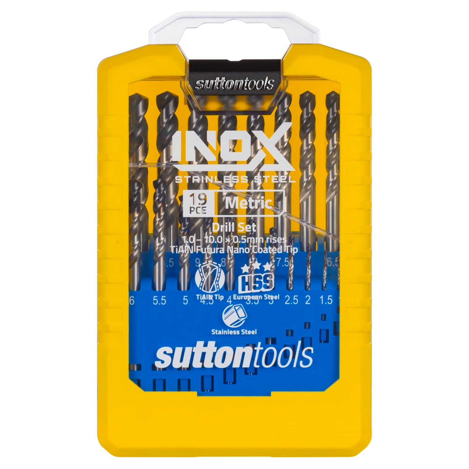 Sutton Tools 19 Piece Metric INOX M2 HSS Drill Bit Set D180SM2