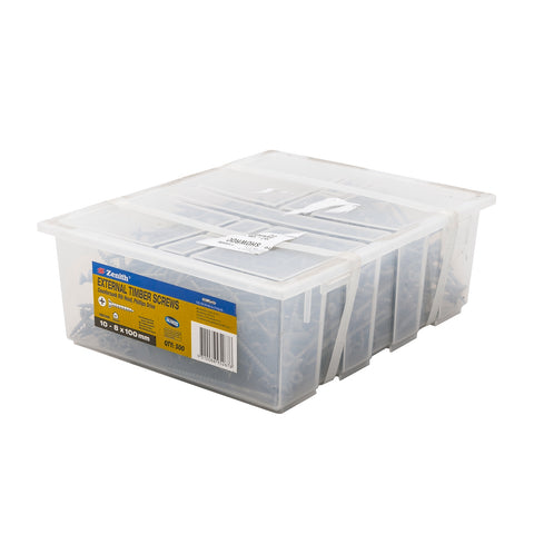Zenith 10-8 x 100mm Galvanised Countersunk Rib Head Timber Screws - 500 Pack