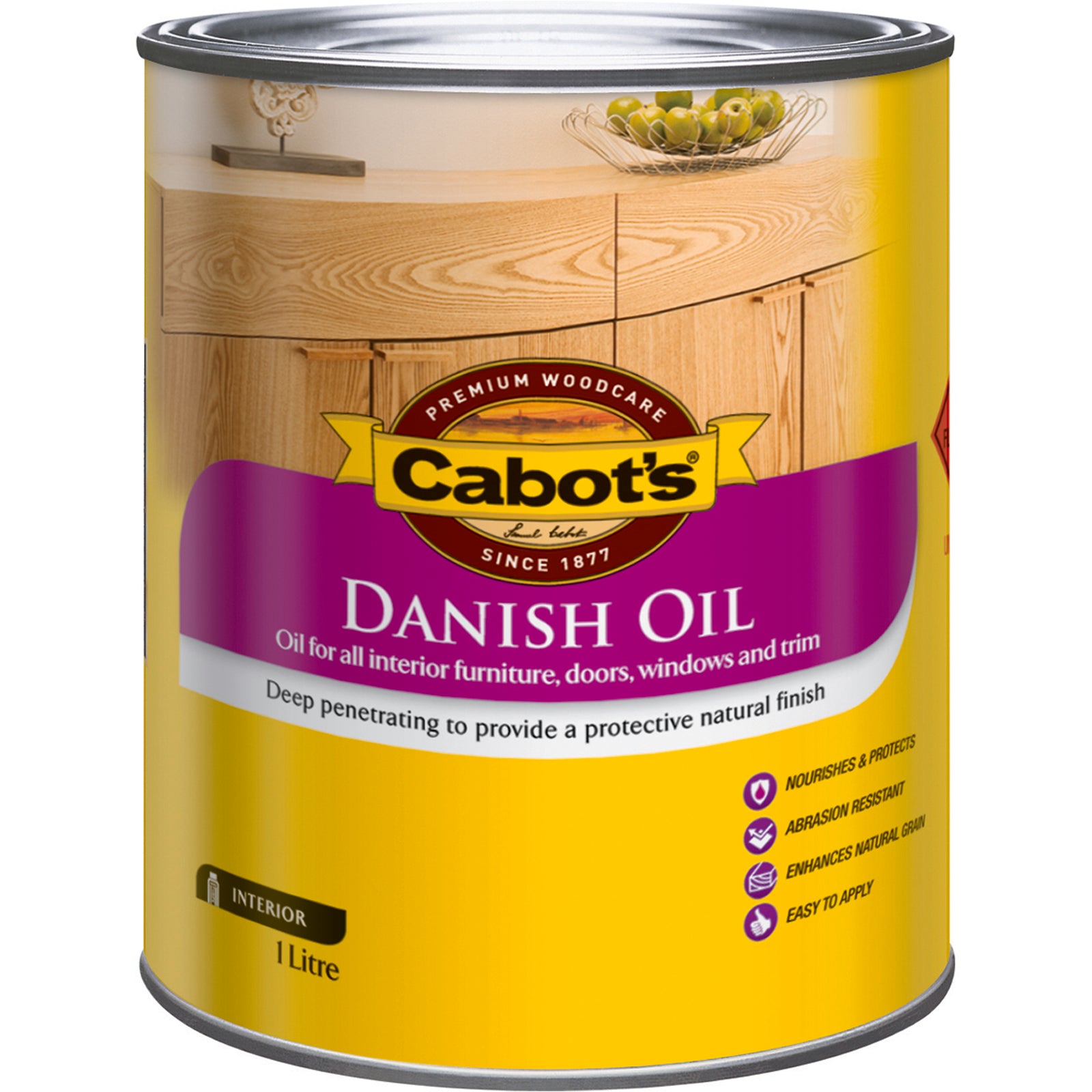 Cabot's 1L Clear Danish Oil Oil Based Interior Timber Finish