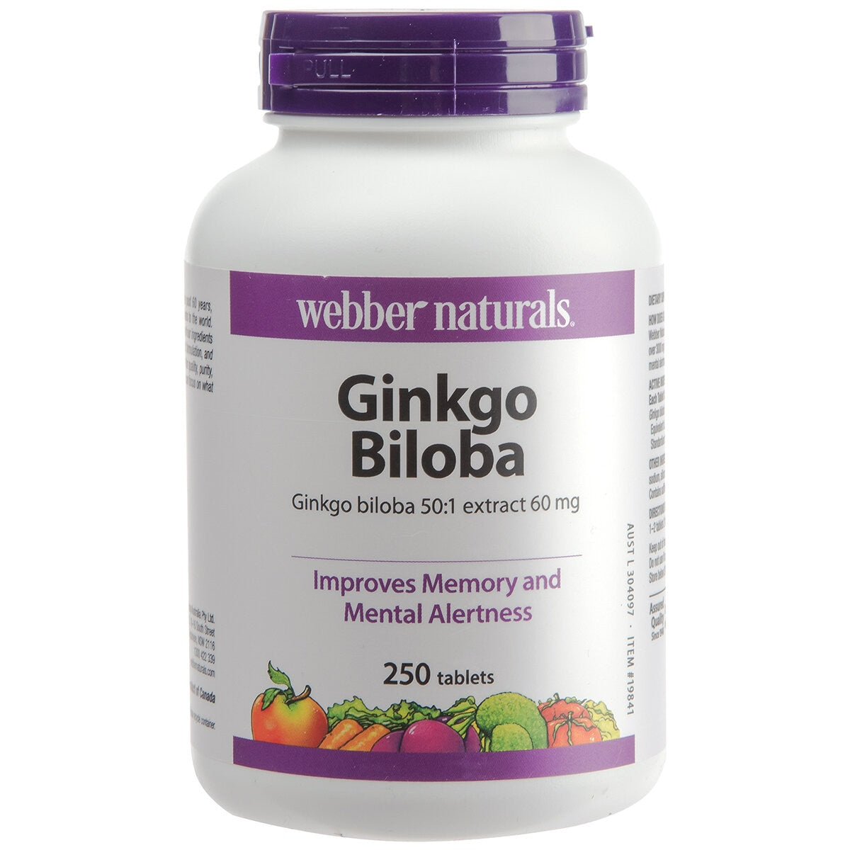 Webber Naturals Ginkgo Biloba 250 Tablets - SuperSaverAU - view 1