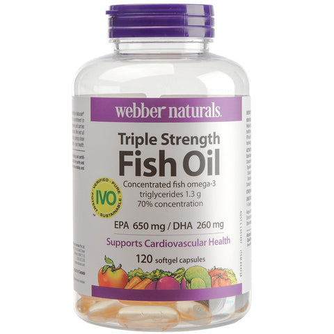 Webber Naturals Triple Strength Fish Oil 120 Softgel Capsules - SuperSaverAU - view 1