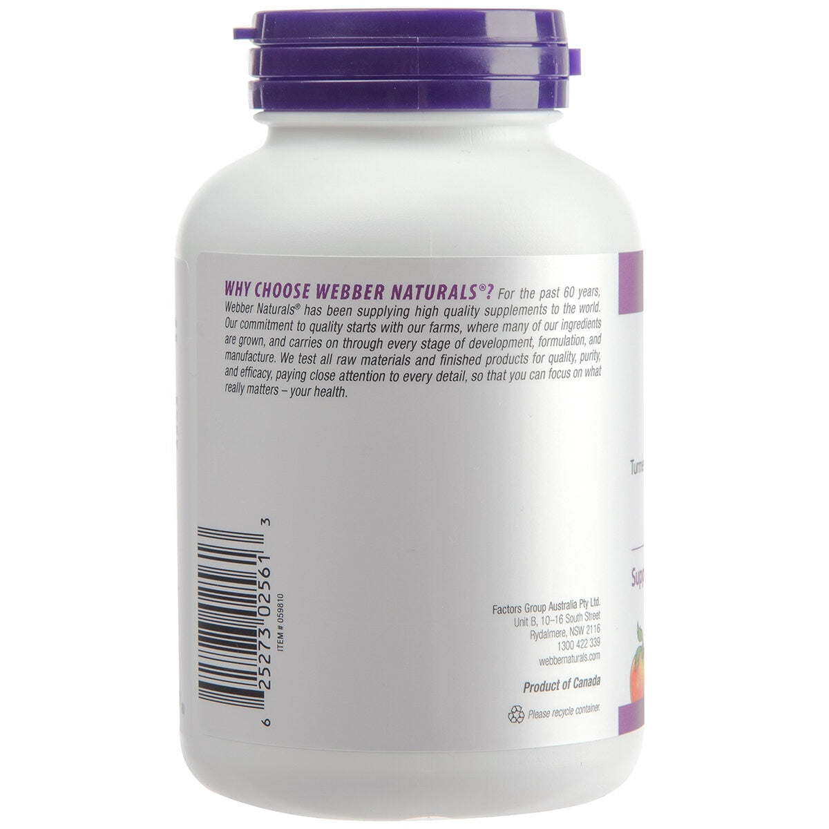 Webber Naturals Turmeric Curcumin 120 Capsules - SuperSaverAU - view 2
