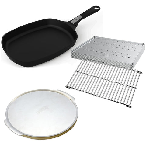Weber Q Starter Pack - Trivet, 10 Convection Trays, Pizza Stone and Frying Pan - 1500289