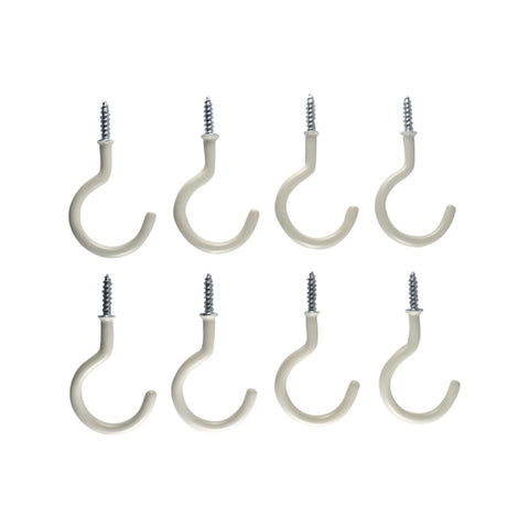 Everhang 28mm White PVC Coated Steel Cup Hook - 8 Pack