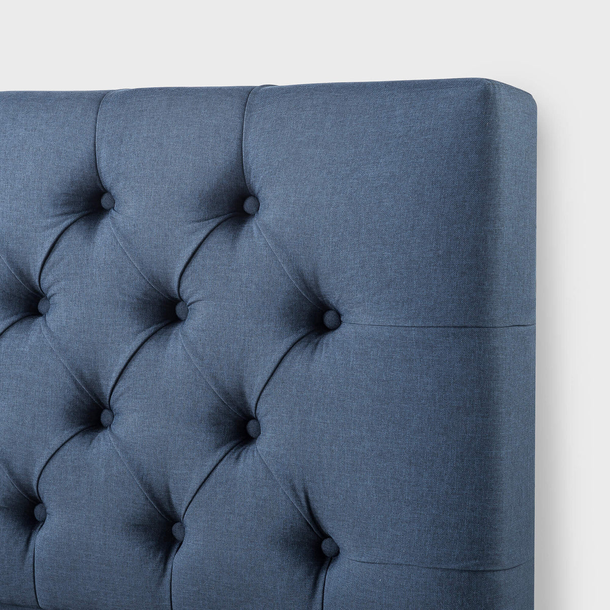 Zinus Harper queen upholstered bed frame - navy blue, tufted headboard, durable support - AU-FTTP-NV-Q