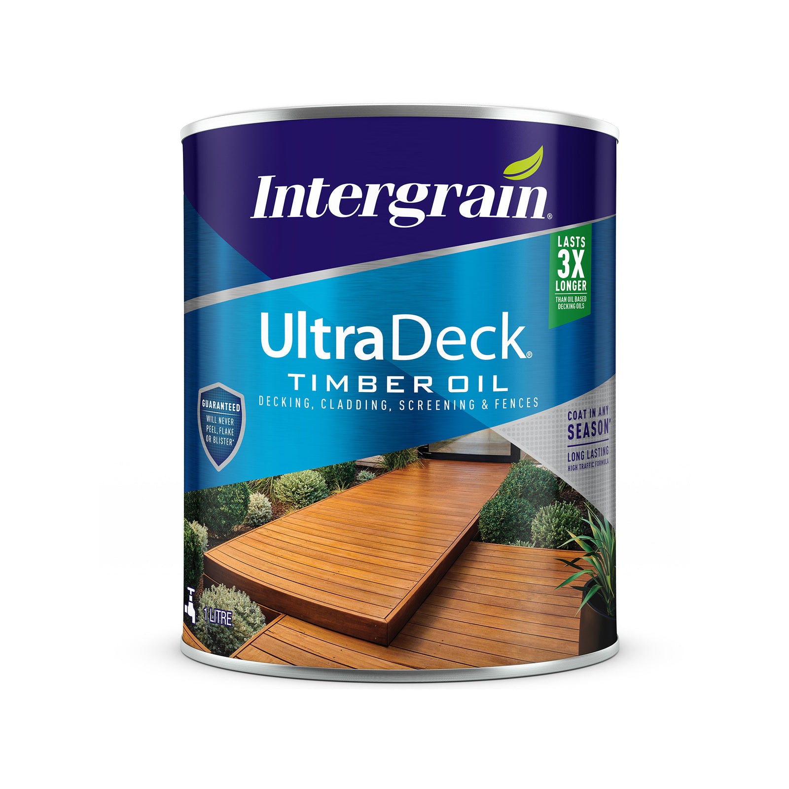 Intergrain 1L Natural UltraDeck Timber Oil - Water Based, Splatter Resistant