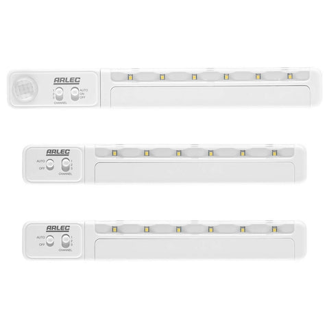 Arlec LED Wireless Linkable Sensor Light Kit White - 3 Pack NL0046