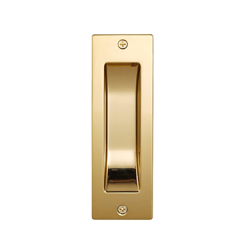 Gainsborough Rectangular Flush Pull, Bright Goldtone, Indoor/Outdoor, 2 Pack