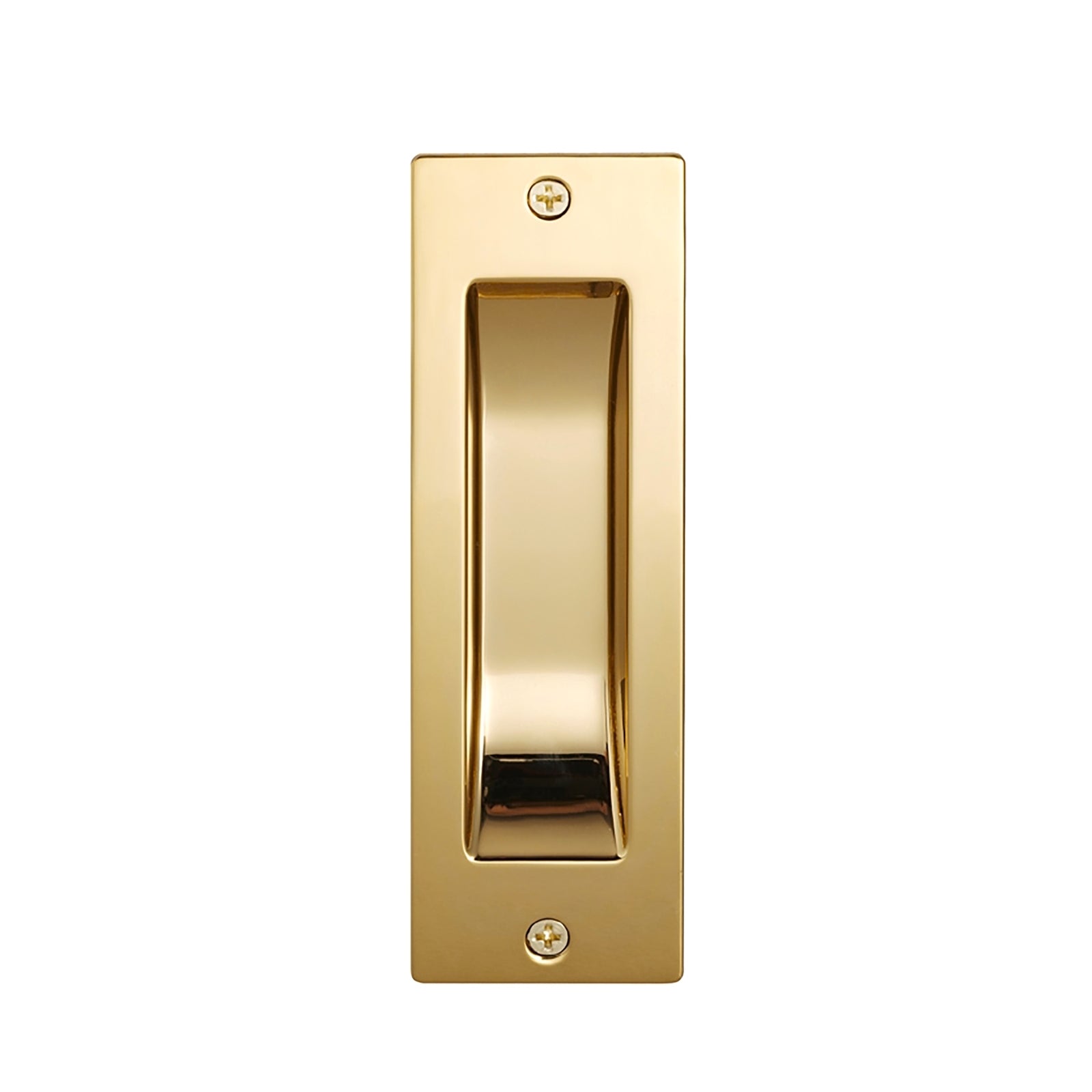 Gainsborough Rectangular Flush Pull, Bright Goldtone, Indoor/Outdoor, 2 Pack