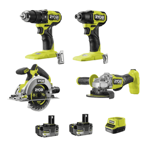 Ryobi 18V ONE+ HP Brushless 4 Piece 4Ah Kit R18X4C1X42B