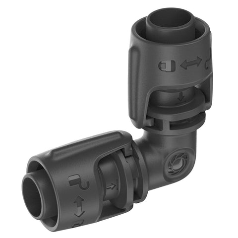 GARDENA 13mm Micro Irrigation L-Joint in Black High-Impact Plastic, 2 Pack