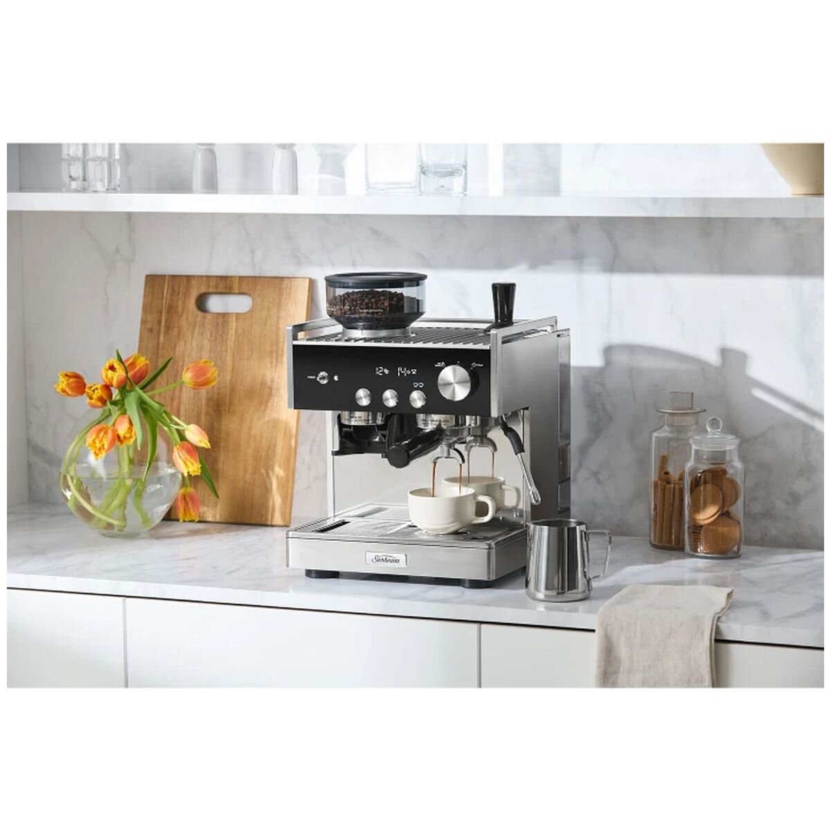 Sunbeam Origins dual espresso coffee machine - stainless steel - 58mm group head - 15 bar - EMM7300SS