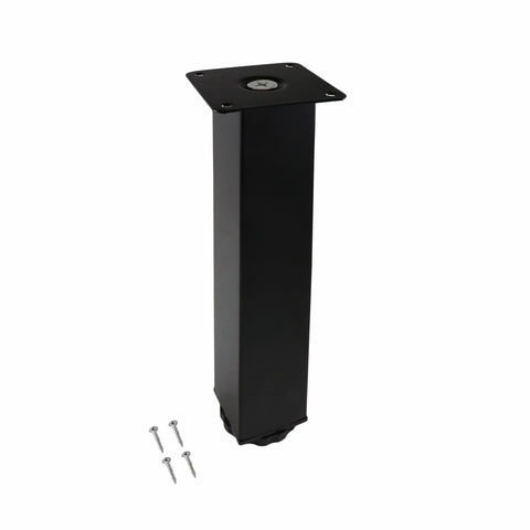 Adoored 40 x 40 x 230mm Steel Square Adjustable Table Leg Black