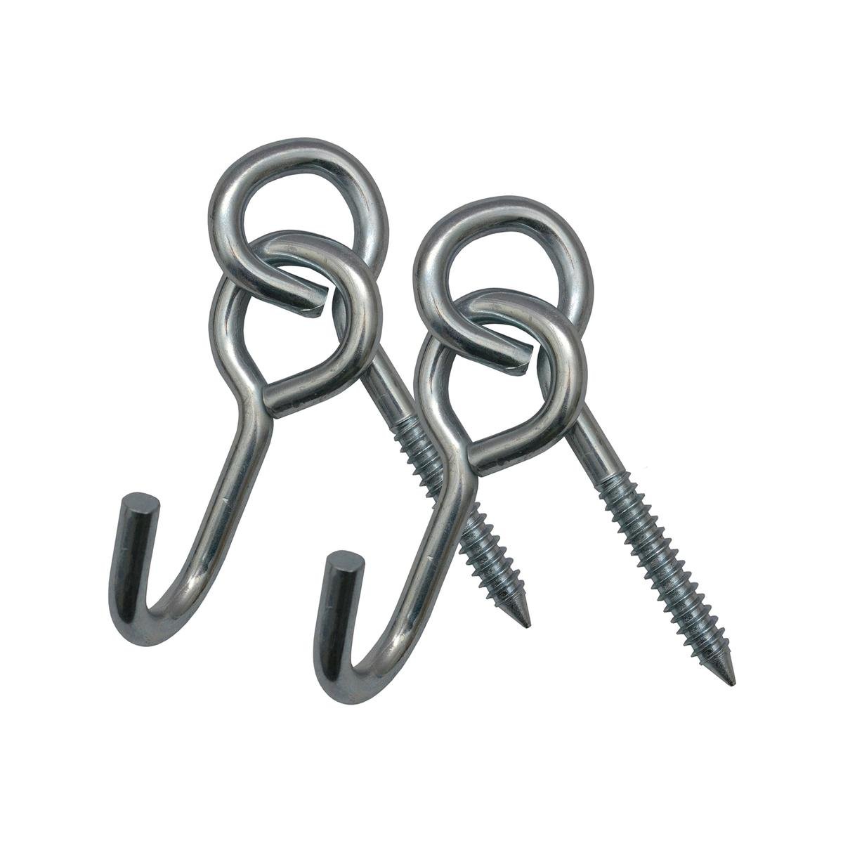 Two Trees Permanent Hammock Hanging Hooks 2 Pack Zinc Plated Steel