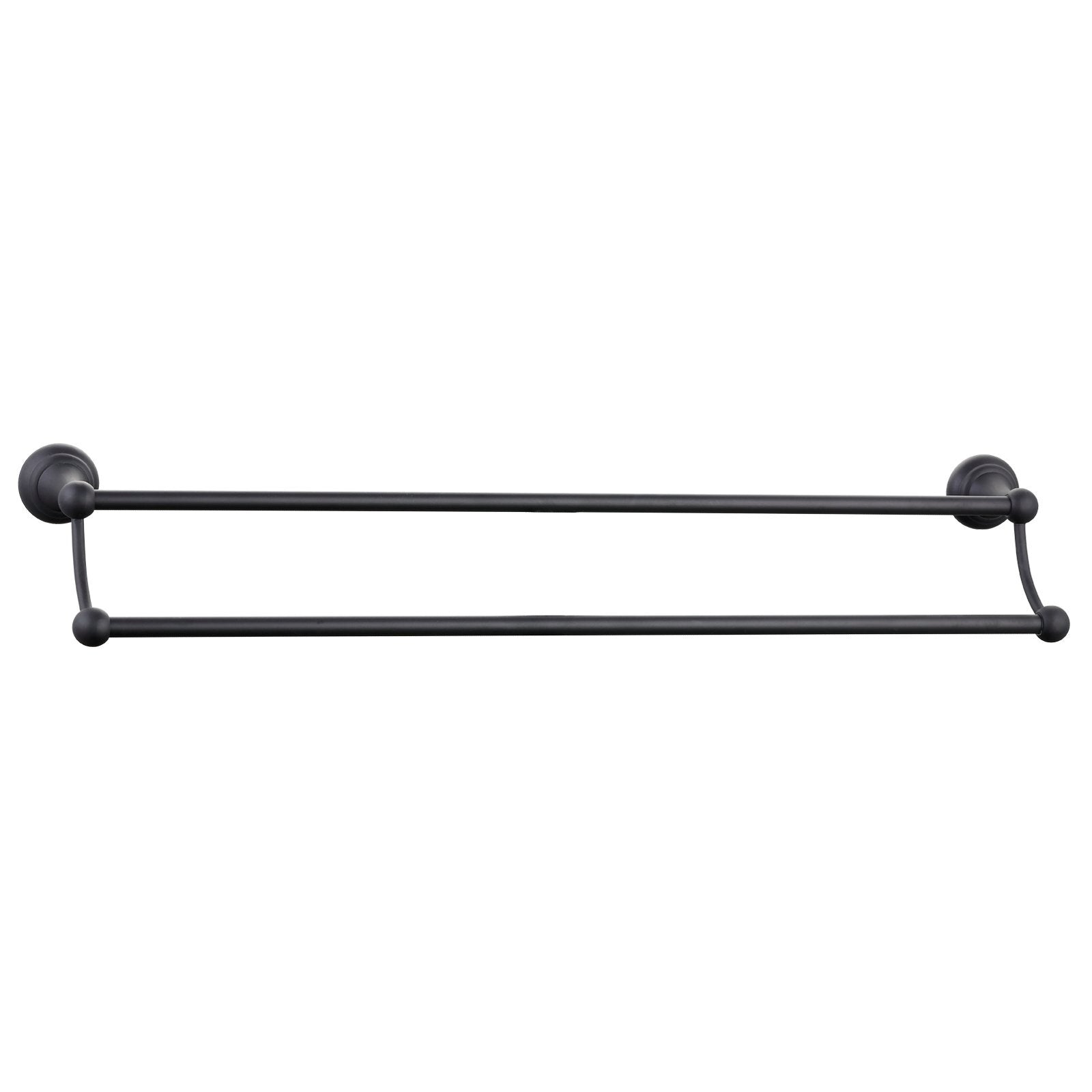 Mondella 620mm Matte Black Maestro Metal Double Towel Rail