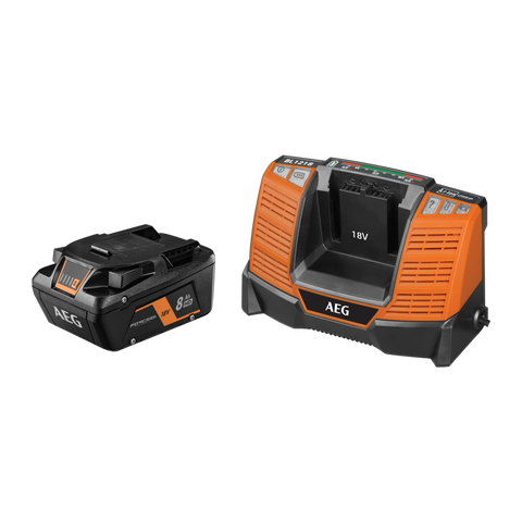 AEG 18V 8.0Ah Force HD Starter Kit, Battery + Fast Charger A18OSK18