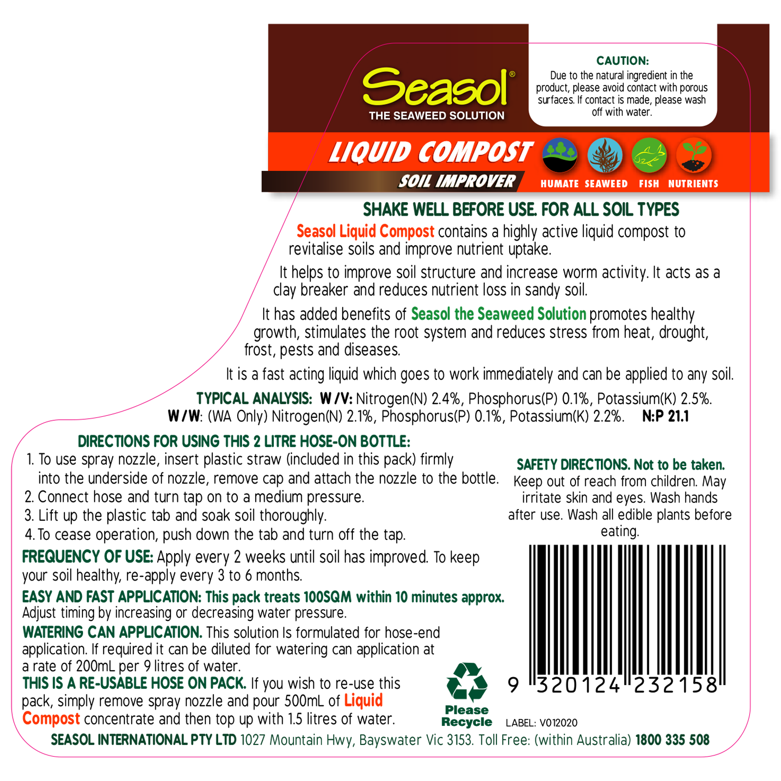 Seasol 2 x 2L Ready To Use Liquid Compost - Twin Pack