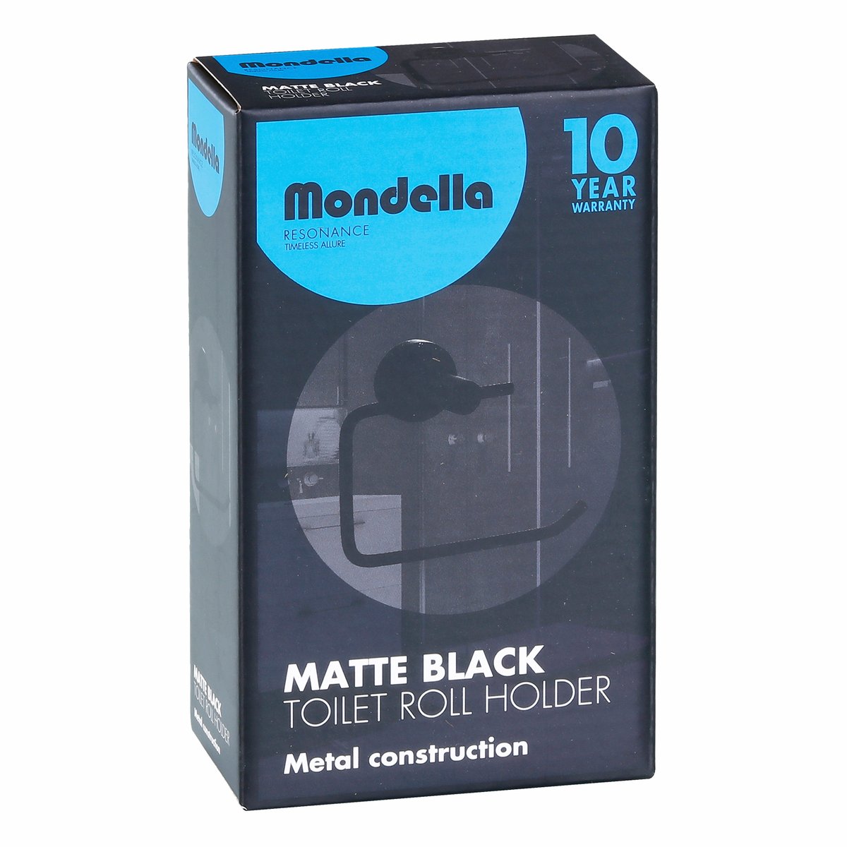 Mondella Resonance Matte Black Toilet Roll Holder Zinc