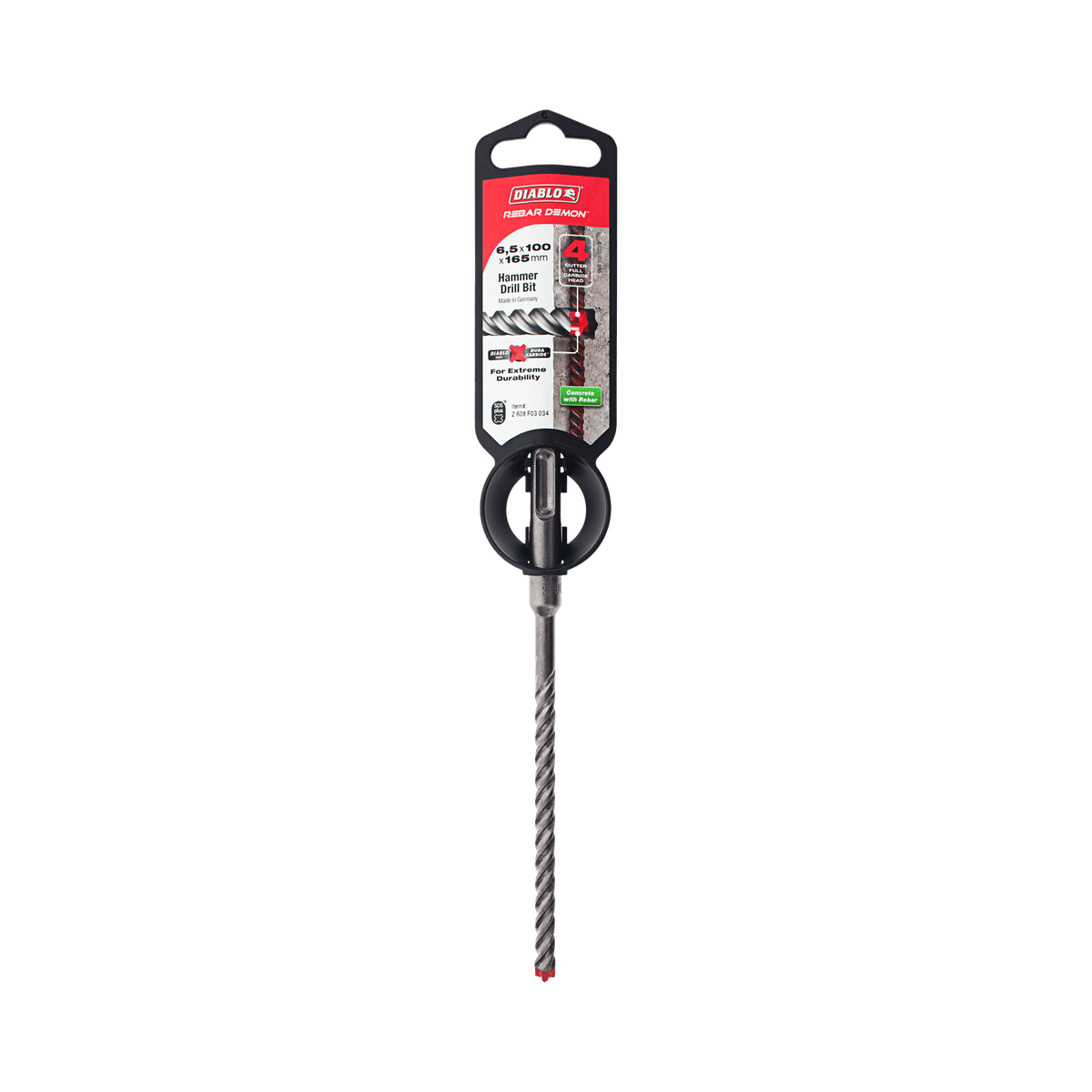 Diablo Rebar Demon 6.5 x 165mm SDS-Plus 4-Cutter Hammer Drill Bit