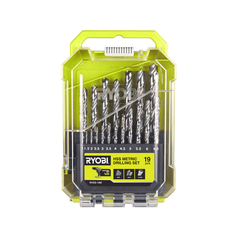 Ryobi 19 Piece Metric High Speed Steel Drill Bit Set