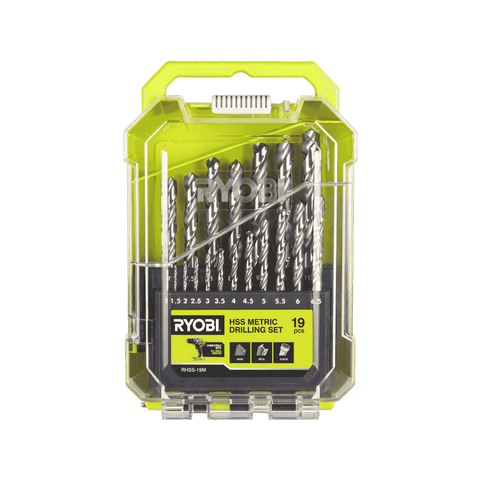 Ryobi 19 Piece Metric High Speed Steel Drill Bit Set