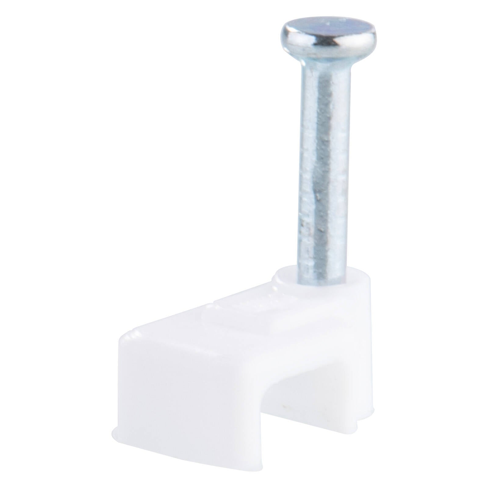 DETA 5mm White Flat Cable Clips Plastic 200 Pack