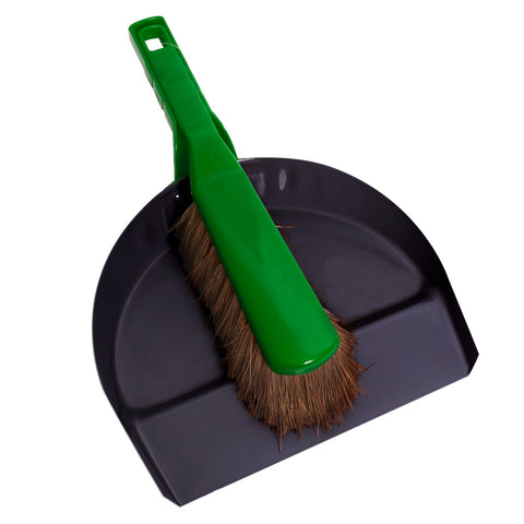 Sabco Premium Metal Dustpan and Brush Set, 250mm Steel Pan, Coco Fibre Brush
