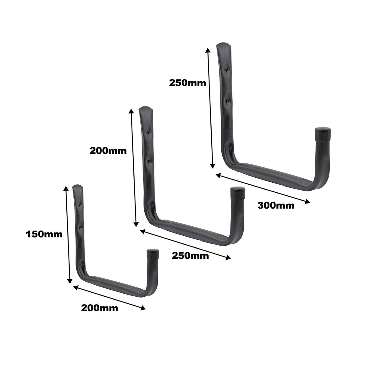 Everhang Black Storage Tube Hook Multi Pack - 3 Hooks - 19mm x 250mm - Durable - SuperSaverAU - view 3