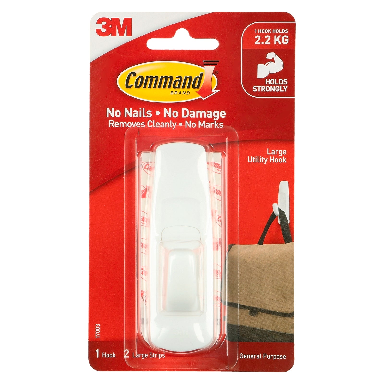 Command Large White Adhesive Wire Hook, 1 Pack