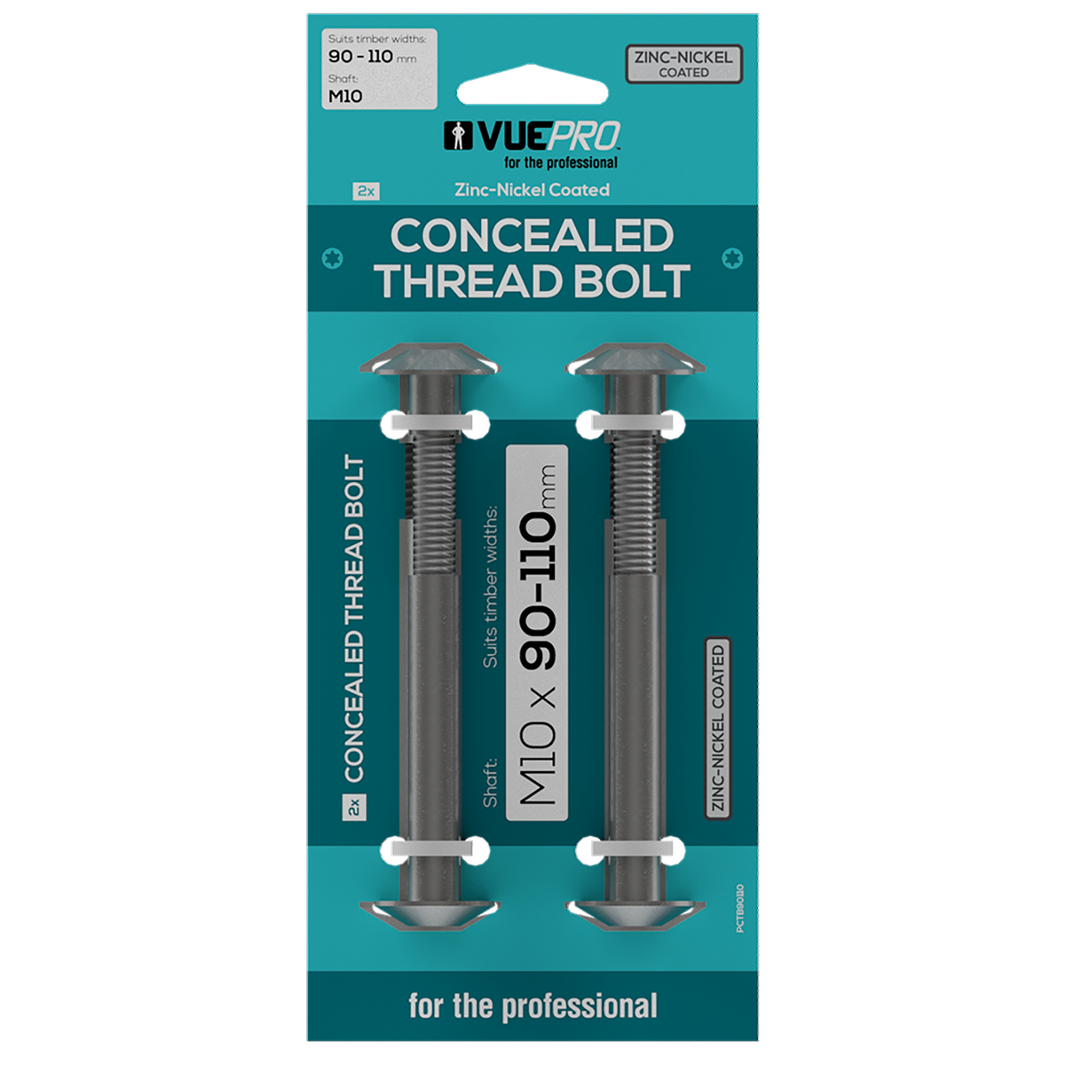 Vuepro Concealed Thread Bolt - 90-110mm - Zinc Nickel Coated - Easy Install - SuperSaverAU - view 1