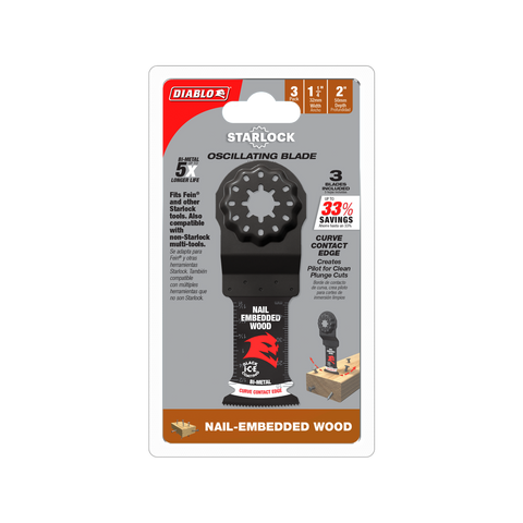 Diablo 32mm Starlock Bi Metal Multi Tool Blade - Nail Embedded Wood - 3 Pack - Ultra-Hardened Edge - SuperSaverAU - view 1
