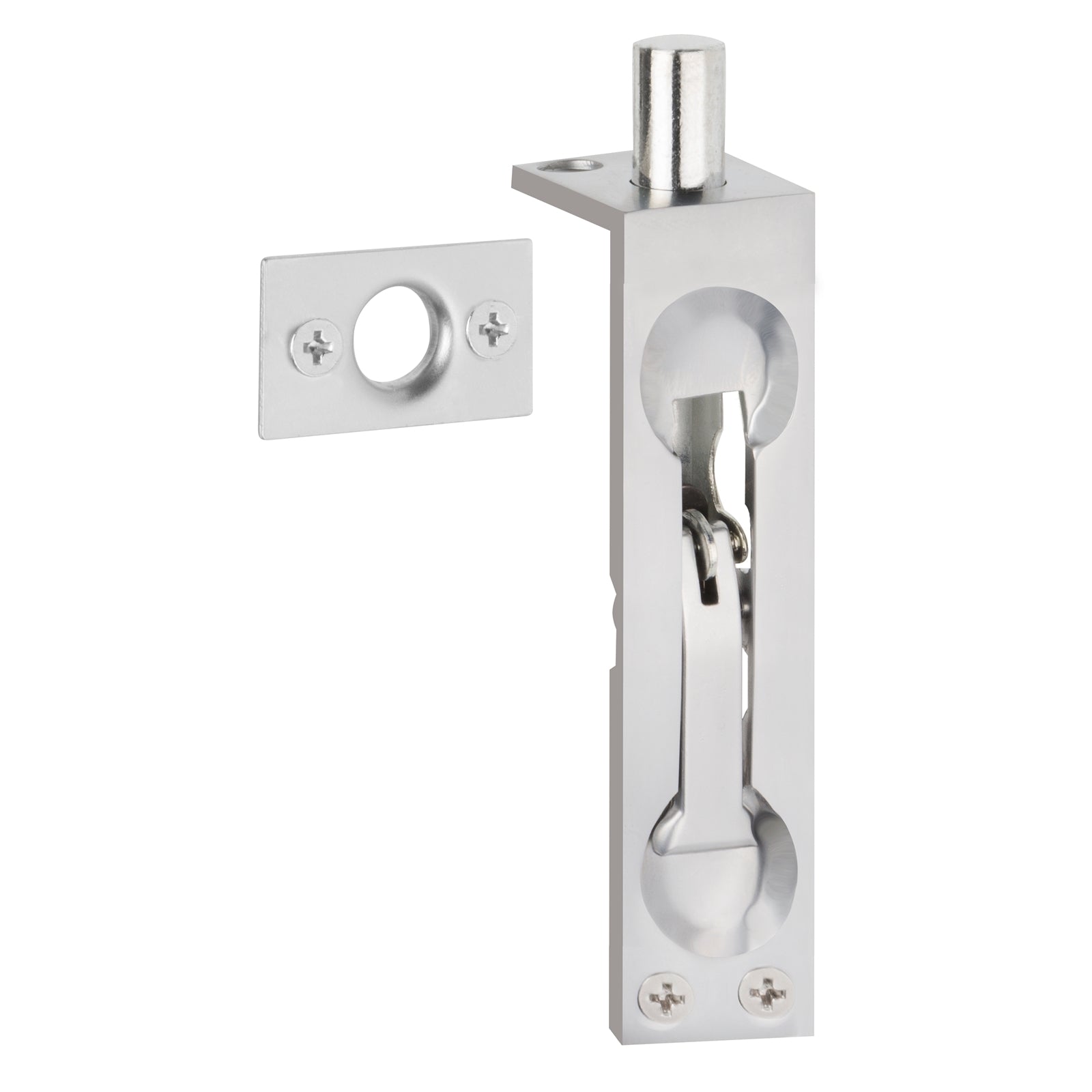 Delf Architectural 110 x 21mm Flush Bolt, Satin Chrome Zinc Alloy, Indoor