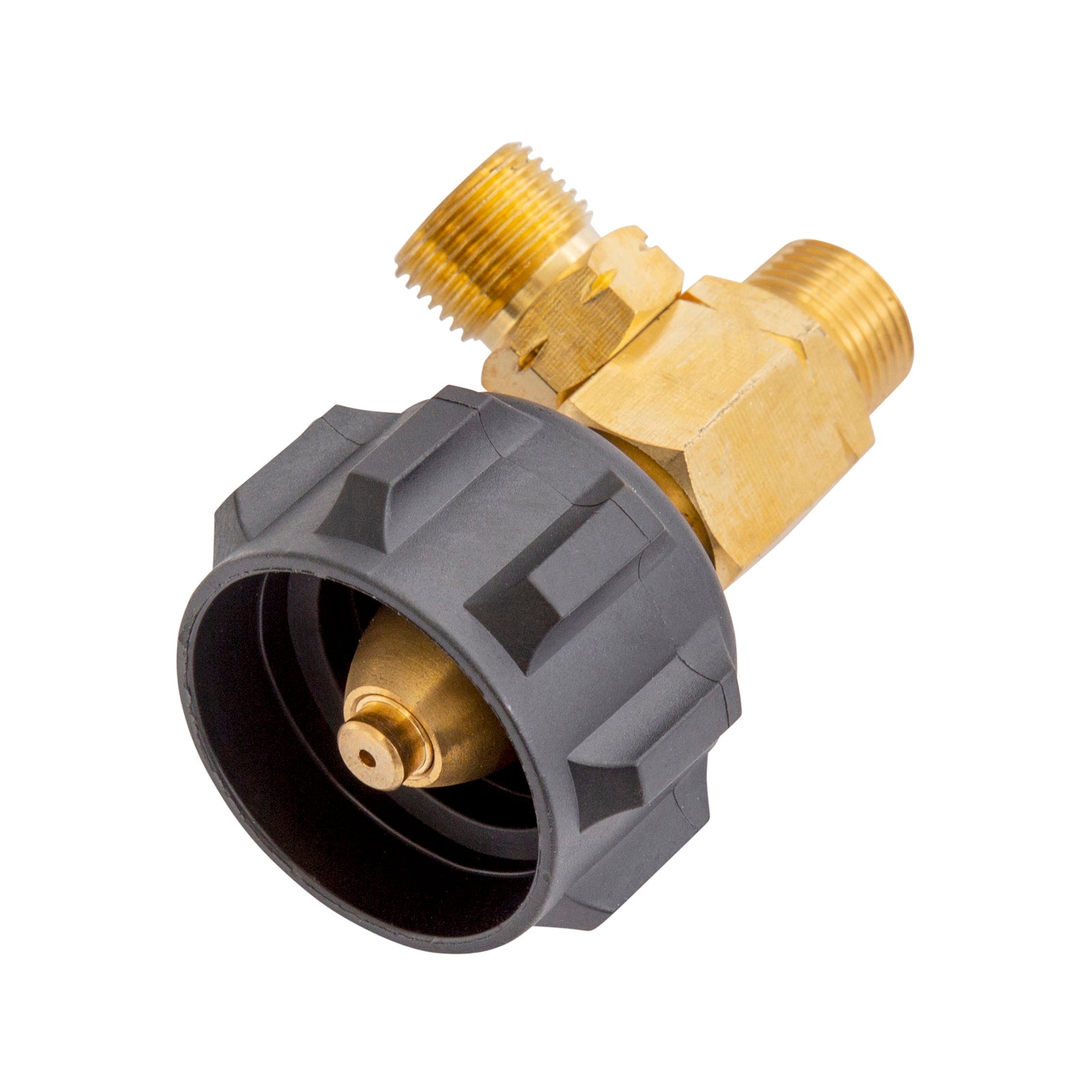 Gasmate Adaptor LCC27 to Twin 3/8" BSPP LH Brass Dual Appliance Fitting
