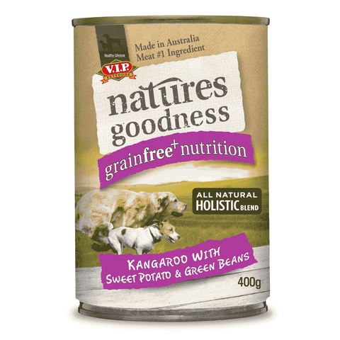 Natures Goodness Kangaroo with Sweet Potato & Green Beans Grain Free Adult Wet Dog Food 400g 12 Pack