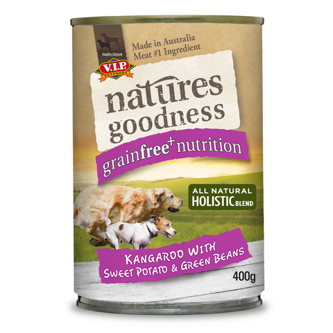 Natures Goodness Kangaroo with Sweet Potato & Green Beans Grain Free Adult Wet Dog Food 400g 12 Pack