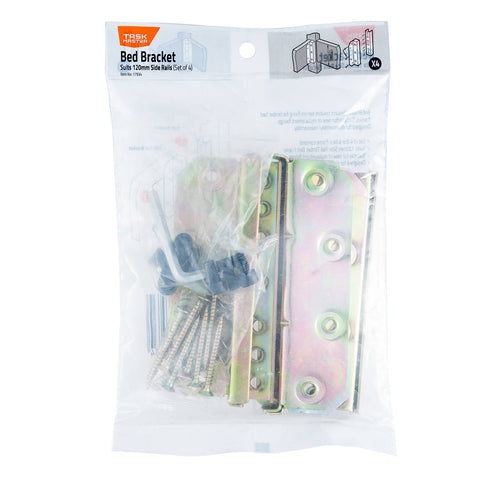 Taskmaster 120 x 40mm Steel Bed Bracket - Set of 4