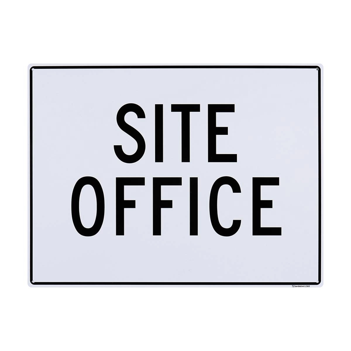 Sandleford Site Office Plastic Sign 450 x 600mm White/Black - SuperSaverAU - view 1