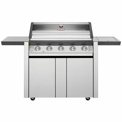 Beefeater 1600 Series 5 Burner LPG BBQ - Stainless Steel Trolley, Side Burner, Quartz Ignition - BMG1651SA