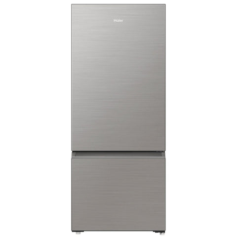 Haier 433L Bottom Mount Fridge - Satina Silver, 5.5 Star Energy, Humidity Fresh Zone - HRF420BS