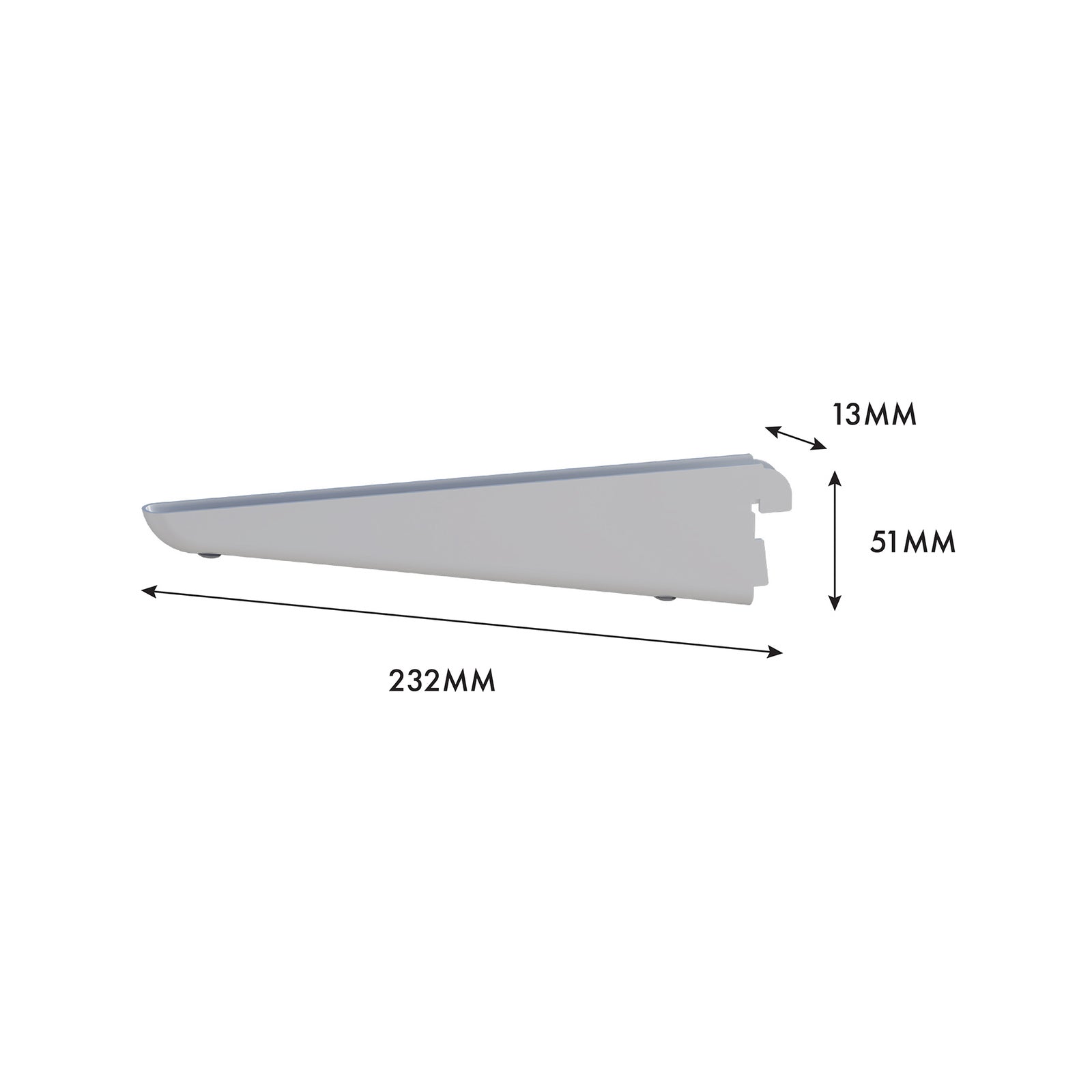 Flexi Storage Home Solutions 220mm White Double Slot Bracket Steel 40kg