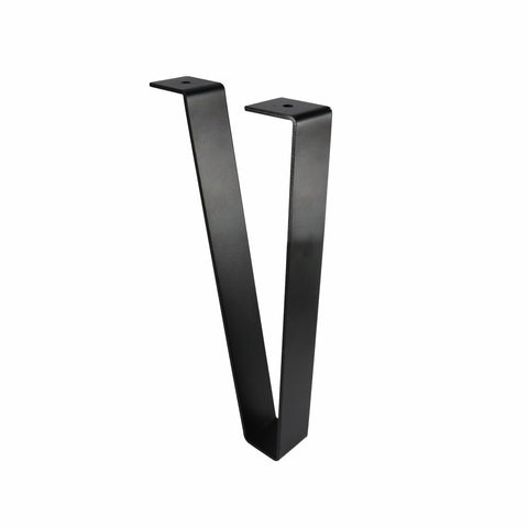 Adoored 220 x 110mm Black Steel Angled Flat Bar Furniture Leg