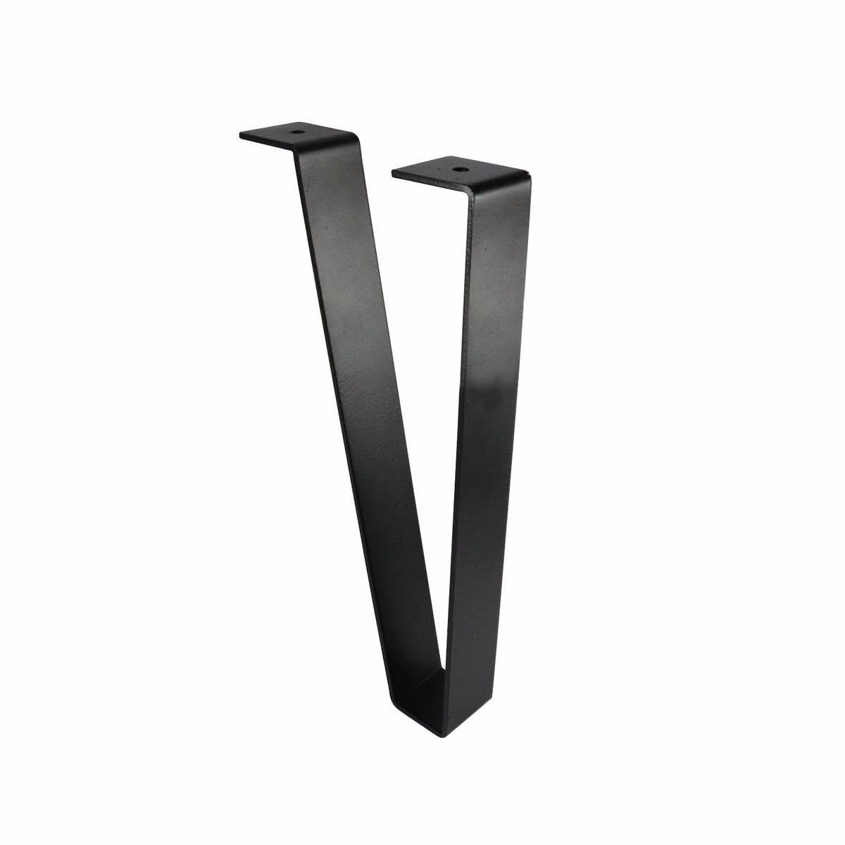 Adoored 220 x 110mm Black Steel Angled Flat Bar Furniture Leg