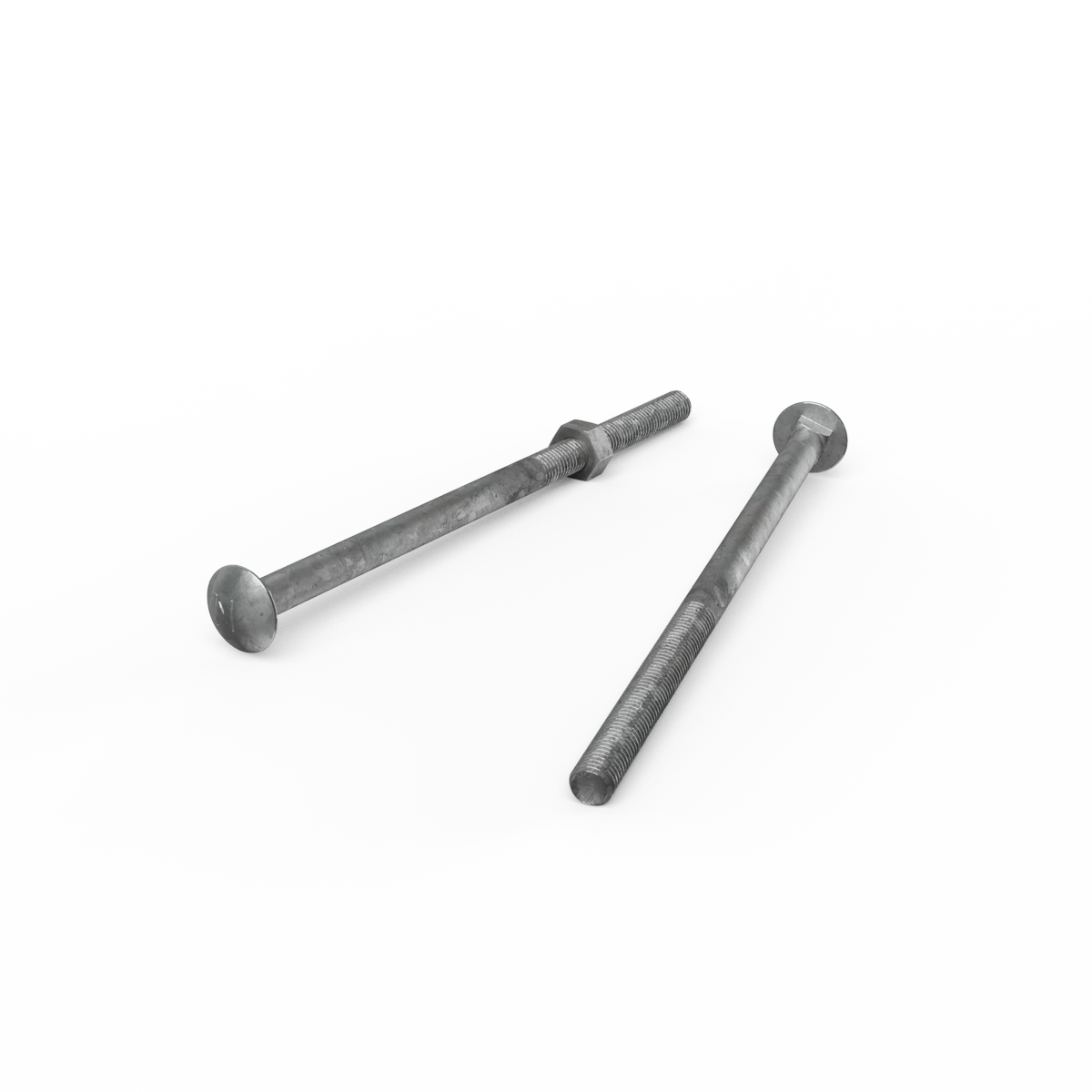 ZENITH M10 x 200mm Hot Dip Galvanised 4.6 Grade Cup Head Bolts and Nuts - 12 Pack