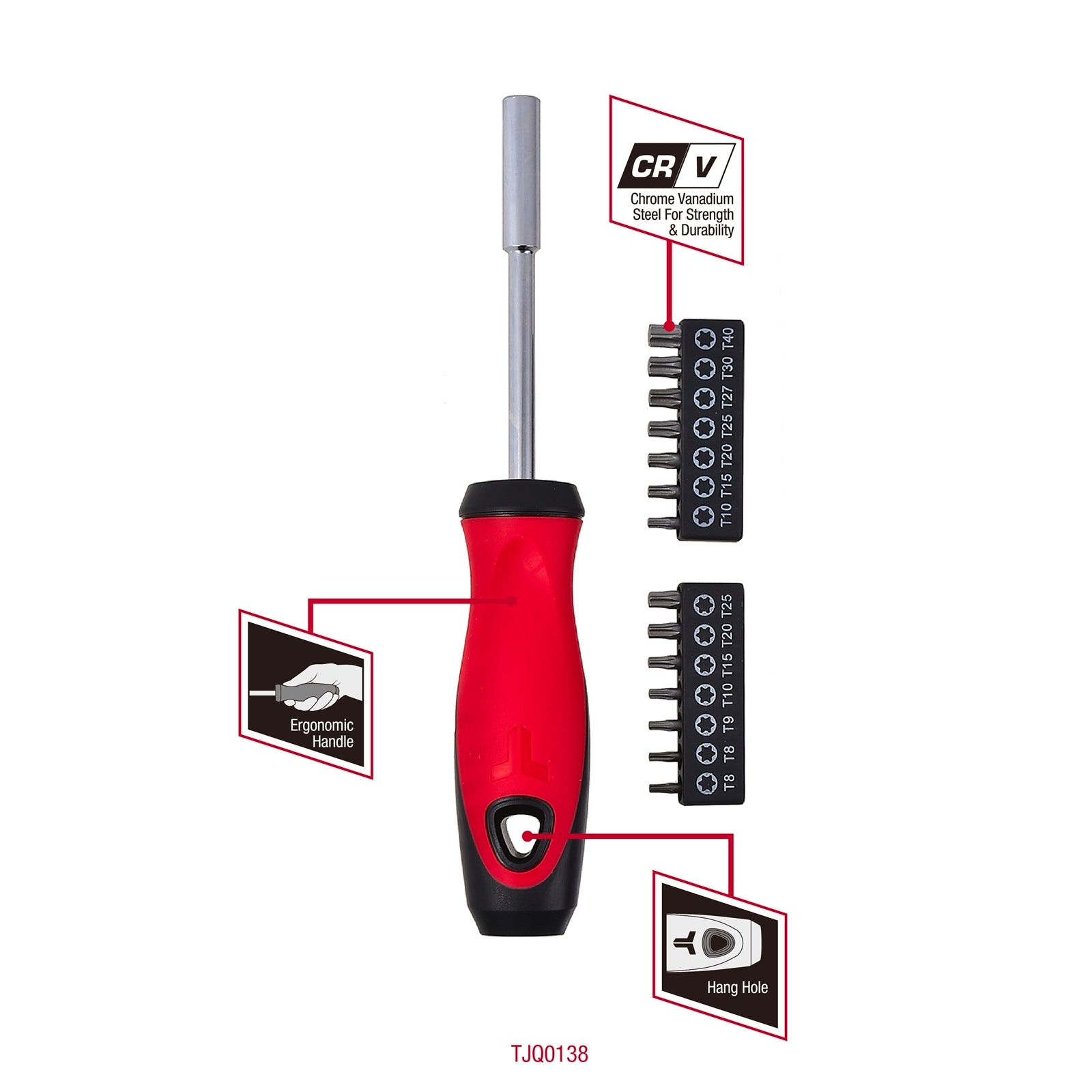 Trojan 15 Piece Torx Screwdriver & Bit Set, CRV